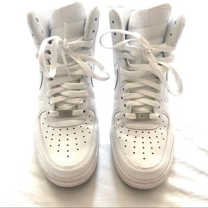 Nike Women’s Air Force One ALL WHITE - High Top - Size 9